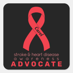 Sticker Carré AVC et maladies du coeur Avocat Noir