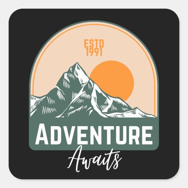Sticker Carré Aventure Attend (Devant)
