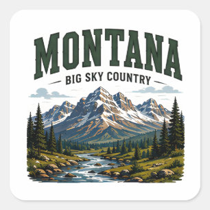 Sticker Carré Aventure Big Sky dans le Montana