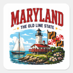 Sticker Carré Aventure de la baie de Chesapeake dans le Maryland