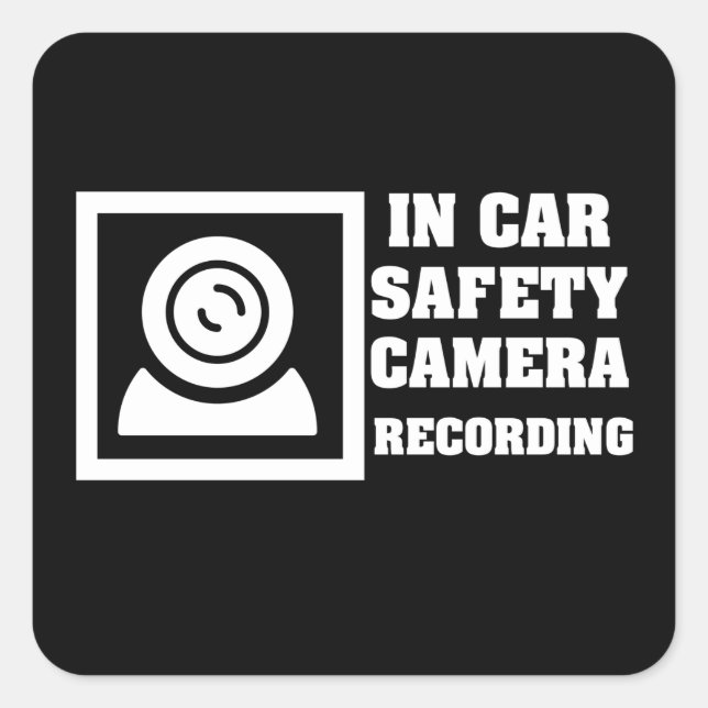 Sticker Carré Avertissement Caméra de Sécurité (Devant)