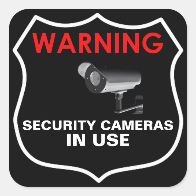 STICKER CARRÉ AVERTISSEMENT CAMÉRAS DE SÉCURITÉ EN SERVICE AUTOC (Devant)