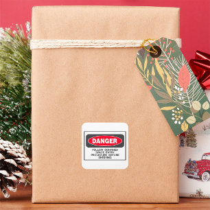 Sticker Carré Avertissement de sécurité de l'entrée de l'espace 