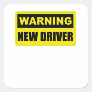 Sticker Carré Avertissement du nouveau pilote - Bumper d'avertis