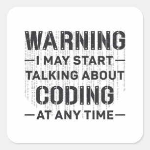 Sticker Carré Avertissement Médicale Coder Je Peux Commencer À C