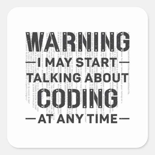 Sticker Carré Avertissement Médicale Coder Je Peux Commencer À C (Devant)
