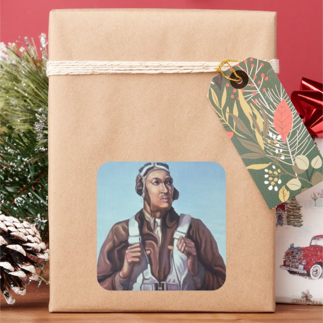 Sticker Carré Aviateurs noirs : Service militaire de combat de 2 (vacances)