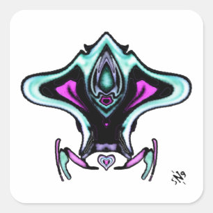 Sticker Carré Avion d'avirage coloré v1