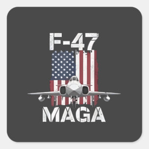 Sticker Carré Avion de chasse F47 Maga F-47 Jet