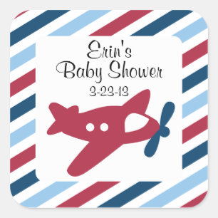 Sticker Carré Avion de plan vintage