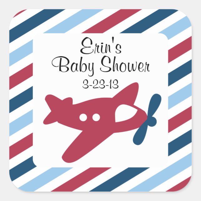 Sticker Carré Avion de plan vintage (Devant)