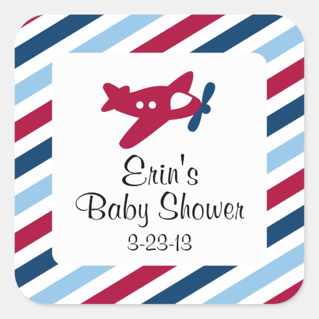 Sticker Carré Avion de plan vintage (Devant)