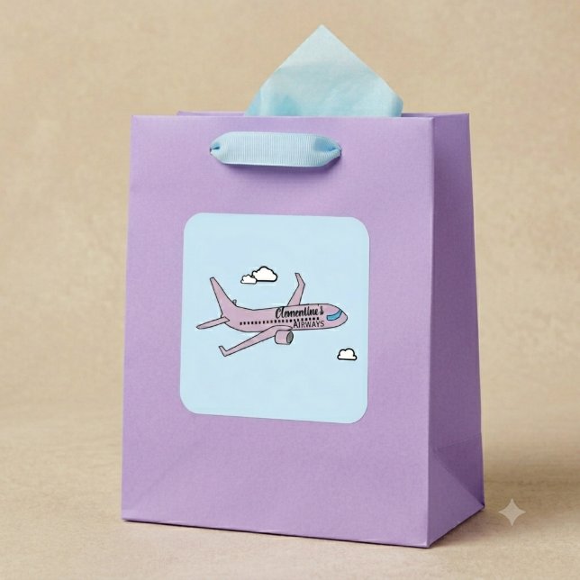 Sticker Carré Avion personnalisable  (Créateur téléchargé)