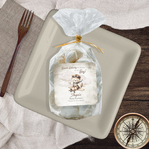 Sticker Carré Avion Teddy Bear Baby shower de livraison spécial