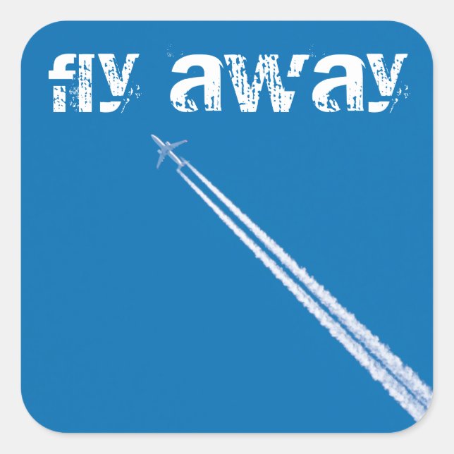 Sticker Carré Avion volant (Devant)