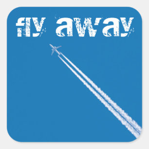 Sticker Carré Avion volant