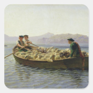 Sticker Carré Aviron-Bateau, 1863