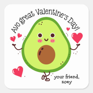Sticker Carré Avo Grande Saint Valentin Avocado Saint Valentin