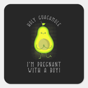 Sticker Carré Avocado Je Suis Enceinte Avec Un Garçon