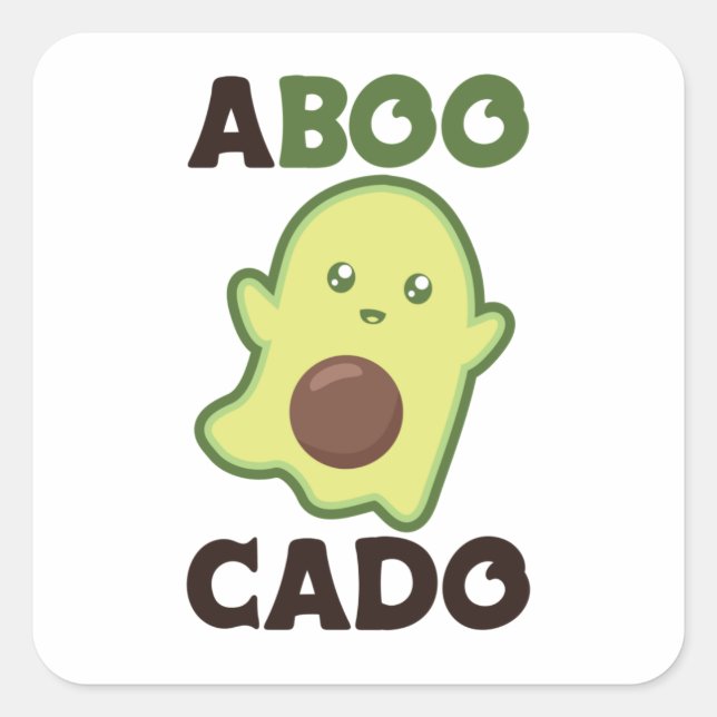 Sticker Carré Avocado Spirit Pour Halloween Drôle Avocados (Devant)