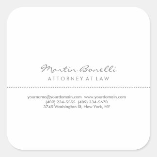 Sticker Carré Avocat blanc à la loi Excellent Traditionnel Simpl