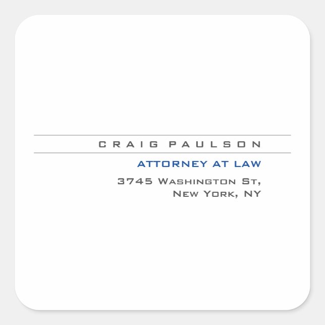 Sticker Carré Avocat-conseil noir blanc à la profession de droit (Devant)