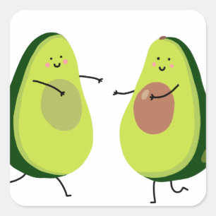 STICKER CARRÉ AVOCUDDLE, AVOCADO DESIGN