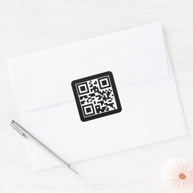 Sticker Carré Avoir un bon code QR de jour (Enveloppe)
