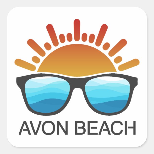 Sticker Carré Avon Beach North Carolina Lunettes de soleil (Devant)