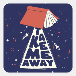 Sticker Carré Away Bookish Funny Book lover