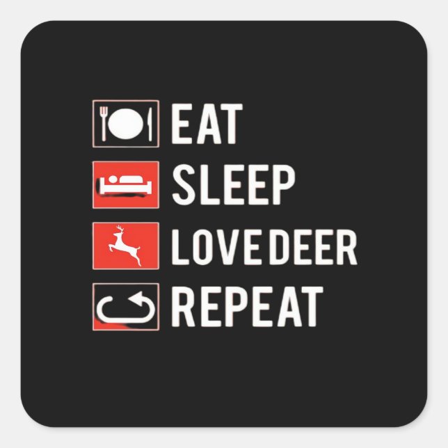 Sticker Carré Awesome Deer Lover Creative Modern Design  (Devant)