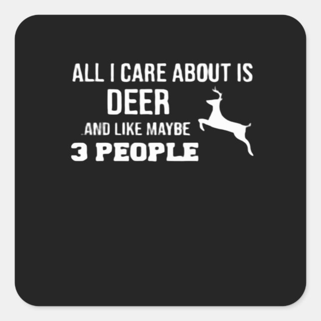 Sticker Carré Awesome Deer Lover Minimal Retro Style (Devant)