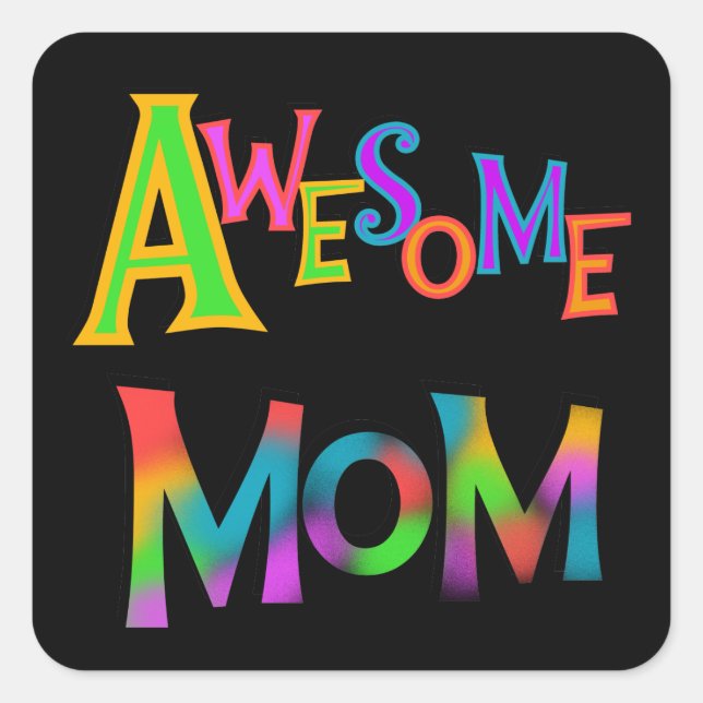 Sticker Carré Awesome Maman T-shirts et cadeaux (Devant)