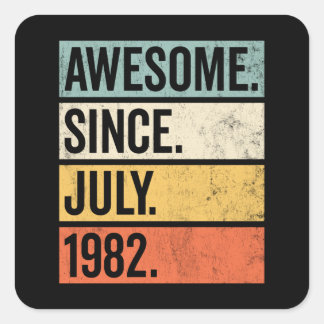 Sticker Carré Awesome Since July 1982