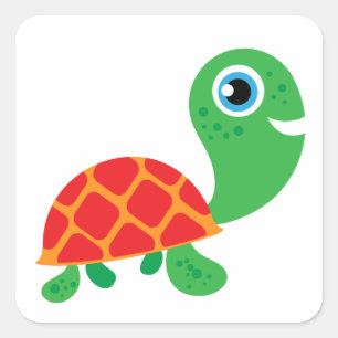 Sticker Carré Awesome Turtle