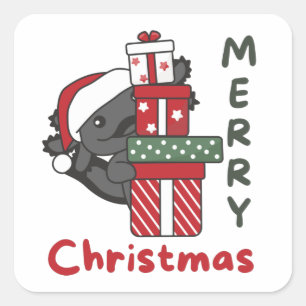 Sticker Carré Axolotl Christmas Poison Winter Animals Axolotl