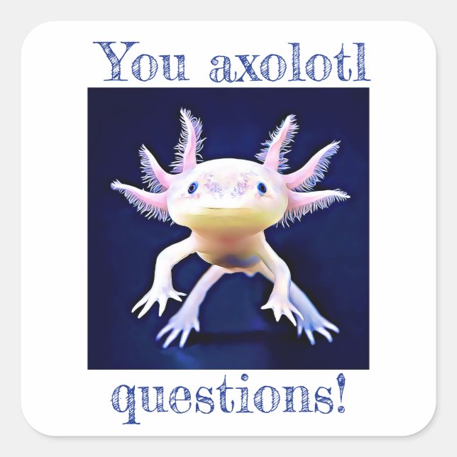 Sticker Carré Axolotl Salamander Amphibian (Devant)
