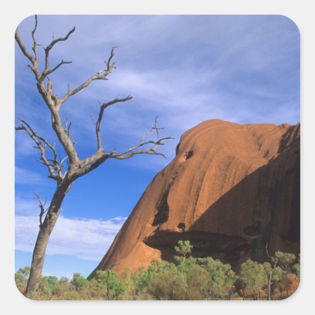 Sticker Carré Ayers Rock Uluru dans l'Outback Australie (Devant)