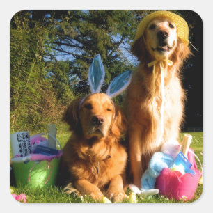 Sticker Carré Ayez Pâques d'or