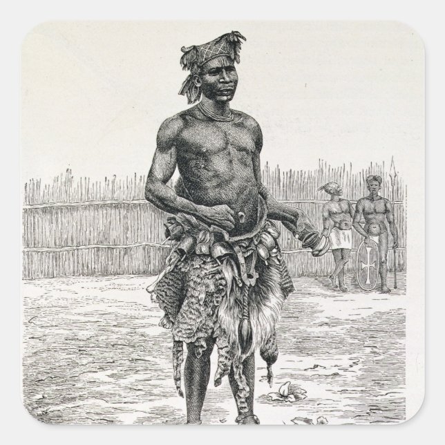 Sticker Carré Azandeh Binsa ou sorcier (Devant)