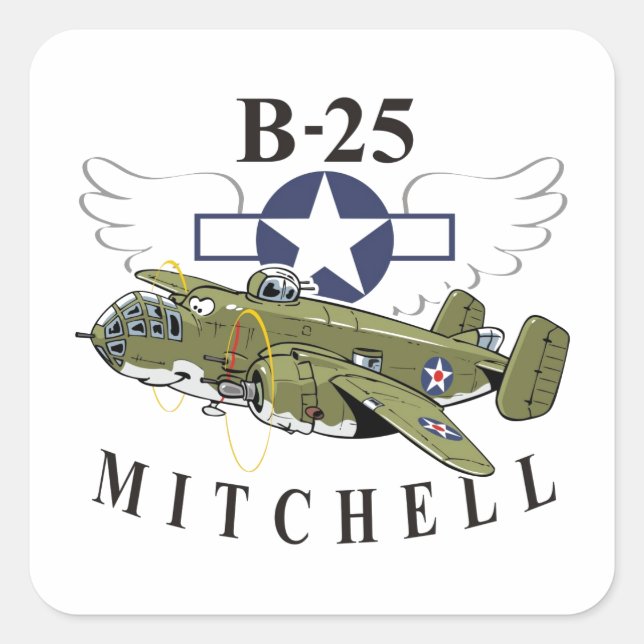 Sticker Carré B-25 Mitchell (Devant)