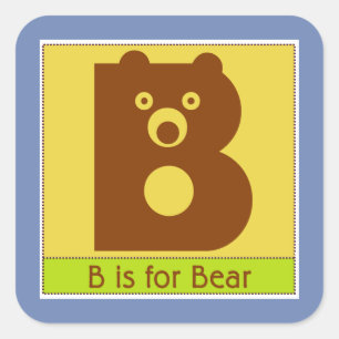 Sticker Carré B Pour l'alphabet animal pour les enfants