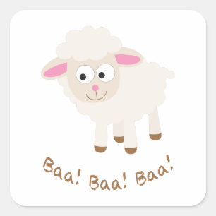 Sticker Carré Baa Baa Baa Cute Lamb