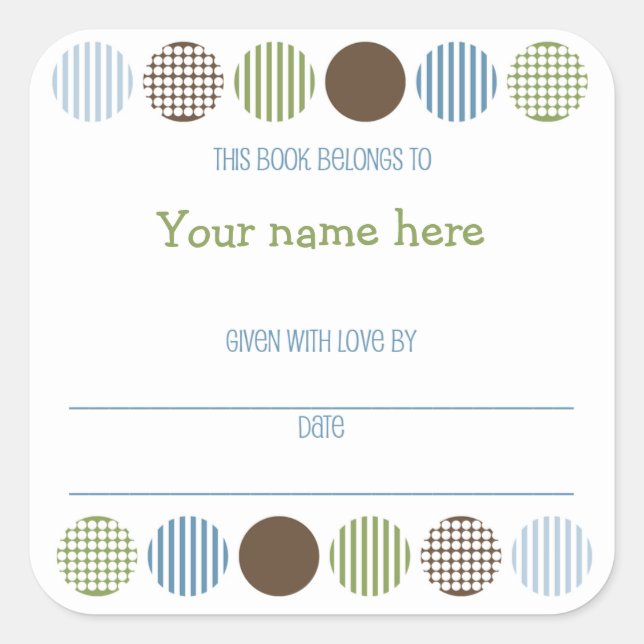 Sticker Carré Baby Boy Mod Polka Dot plaque d'immatriculation (Devant)