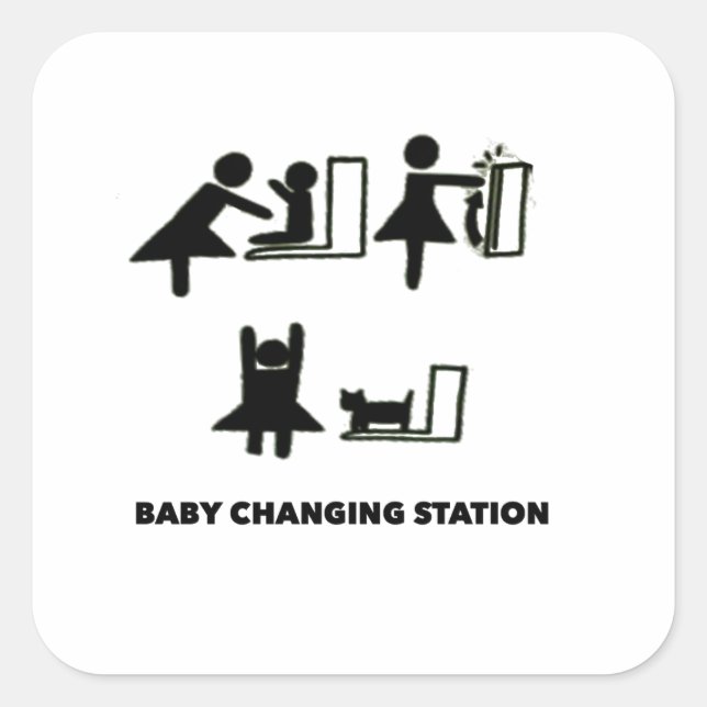Sticker Carré Baby Changing Station (Devant)