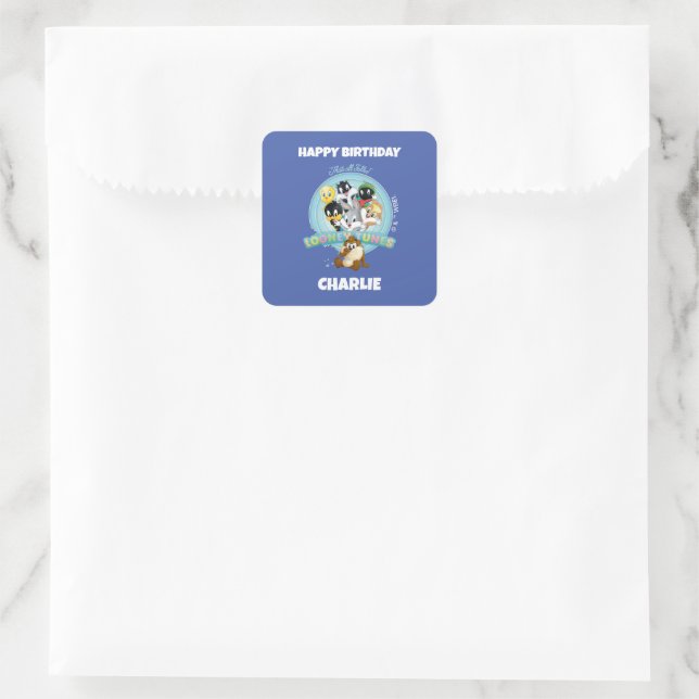 Sticker Carré Baby LOONEY TUNES™ Logo | That's All Folks (Sac)