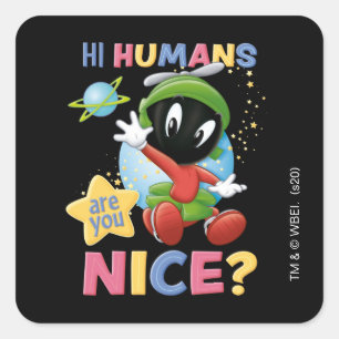 Sticker Carré Baby MARVIN THE MARTIAN™  Hi Humans