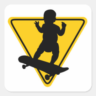 Sticker Carré Baby on (Patinage) Board