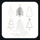 Sticker Carré Baby shower Boho Green Christmas Trees<br><div class="desc">Cet auto-collant de baby shower de garçon de vacances "joyeux petit baby shower" met en vedette des arbres de Noël dans les tons verts. Personnalisez-le selon vos besoins. Vous pouvez trouver des produits correspondants dans mon magasin.</div>