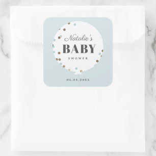 Sticker Carré Baby shower de ballon Confetti en faveur